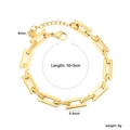 Detail view of 6.4mm gold-plated stainless steel link bracelet with lobster clasp and tag - Gold (BC209918G)