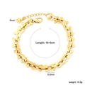 Détails du bracelet à maillons en acier inoxydable doré avec dimensions 18+3cm et 10.6g - Bc209818g