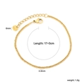 Detail view of 18K gold stainless steel double chain bracelet with S.steel tag - Gold Style (BC210217G)