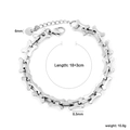 Bracelet punk en acier inoxydable à maillons d'os avec fermoir mousqueton ajustable - Bc209818s