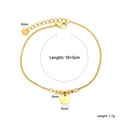 Minimalist gold stainless steel beaded chain bracelet with 6mm round disc pendant - Round Pendant Ball Bead Style (BR28990GG)