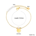 French style gold pearl bracelet featuring a shell pendant and layered chain for women - Shell Pearl Style (BR28820AG)