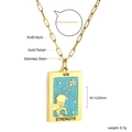 Collana tarocchi Forza in acciaio inossidabile dorato con glitter azzurro chiaro - Stile Forza-Blu (NE2C700HG)