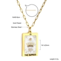Dettaglio del ciondolo dei tarocchi L'Imperatrice con corona e strass su catena a graffetta - Stile L Imperatrice-Bianco (NE2C710AG)