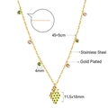Detailed size and material specs for gold-plated grape pendant with green crystals - Gold Grape Style (NE29510MG)