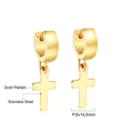 Dettaglio degli orecchini a cerchio con croce in acciaio inossidabile placcato oro 8x14,5mm - Pendaglio Croce Oro (8x14,5 mm)(EA551101G) / Oro