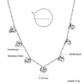 Détails du collier en acier inoxydable argenté avec pendentifs en forme de cœur - Style Coeur Argent (NE2C220AS)