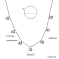 Vista macro della collana a cuore in acciaio inox con catena 40+5cm e pendente zircone - Stile Zirconia Tonda Argento (NE2C240AS)