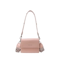Borsa a tracolla in pelle verniciata rosa lucida con due spalline rimovibili - Rosa