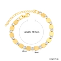 Bracciale in acciaio inossidabile placcato oro 18k con maglie quadrate e zirconi - Stile Catena a Griffe in Zirconia Quadrata Dorata(BR29540AG)