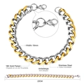 Dettaglio del bracciale a catena bicolore 10mm in acciaio inossidabile placcato oro 18K - Bicolore(BC001122M)