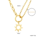 Goldene hohle Sonne Halskette mit Gliederkette, 18mm Anhänger, 40+5cm Länge - Goldener Hohler Sonnenstil (NE2H7701G)