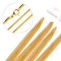 Dettaglio della catena a mais dorata da 2mm con chiusura a moschettone e confezione - 2mm*45cm / Oro