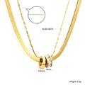 Detailed view of double-layer gold necklace with dimensions 40+40+5cm and 6.4g weight - Gold Style (NE2H630AG)
