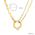 Detail der gemischten Halskette mit Sonnenanhänger zeigt 14mm Größe und 40+5cm Länge - Goldener Asymmetrischer Spleiß-Rundring-Stil (NE2H6901G)