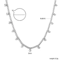 Detailansicht der Silberhalskette mit 3mm polierten Kugeln und Karabinerverschluss - Silber Perlenkette Stil (NE2H8601S)