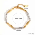 Minimalistisches 18K Gold- und Silberfisch-Edelstahlarmband mit praktischem Karabinerverschluss - Zweifarbig Fisch Stil (BS000003M)