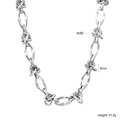 Primer plano de collar de cadena cubana de acero de 8mm mostrando el peso de 31,3g - Estilo de Diseño de Cadena Gruesa Anudada (N5009001S)
