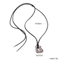 Unregelmäßige hohle Metallanhänger-Halskette mit verstellbarer 120cm Kordelkette - Silber-Unregelmäßiger Hohlstil(NS000002S)