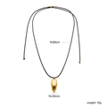 Minimalistischer goldener Tropfenanhänger an verstellbarer brauner Lederkordel-Kette - Gold-Wassertropfen-Stil(NS000003G)