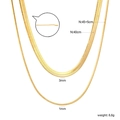 Detaillierte Größentabelle für zweilagige goldene Schlangenketten mit 1mm und 3mm Breite - 3mm Plus 1mm Doppel Schlangenkette (NE2H7201G) / Gold