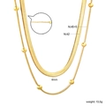 Detail der 18k vergoldeten zweischichtigen Schlangenkette mit Gewichts- und Größenangaben - 4mm Flache Schlangenkette Mit Perlenkette (NE2H7001G) / Gold