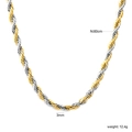 Detail of 3mm two-tone gold and silver rope chain showing 60cm length and 12.4g weight - Gold and Silver Bicolor Rope Chain Style (N5008901M)