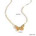 Collar de acero inoxidable chapado en oro de 18k con colgante de mariposa para mujer - Estilo de Colgante de Mariposa de Metal (NS000007G)