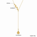 Détails du collier en Y doré avec pendentif serpent et dimensions de goutte d'eau - Collier en Y Serpent et Goutte d'eau (NS000015G)