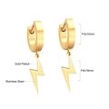 Details und Maße der Blitz-Ohrringe aus vergoldetem Edelstahl für modebewusste Damen - Gold Stil (EA544601G)