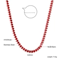 Détail du collier tennis en zircons ovales rouges, acier inoxydable, pierres 4x5mm et mesures - Style Rouge (NE2D000ES)