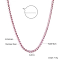 Détail du collier tennis en cristal rose en acier inoxydable avec longueur 35+6cm - Style Rose (NE2D000FS)