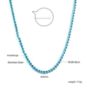 Macro shot of stainless steel tennis chain with blue oval-cut crystals and antiallergic finish - Sky Blue Style (NE2D000RS)