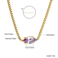Dettaglio collana a catena veneziana in acciaio placcato oro 18K con ciondolo viola - Lavanda (NE2C280TG)