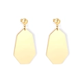 Polished gold geometric earrings with hexagonal pendants and minimalist circular studs - Hexagonal Shape (EA546501G)