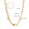 Collana a catena spessa in acciaio inossidabile placcato oro con tre lucchetti - Stile Tre Lucchetti Oro (NE299101G)