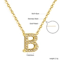 Dettagli tecnici e dimensioni della collana con pendente lettera B in acciaio placcato oro - Lettera B Oro