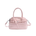 Pink shell handbag with belt buckle detail and detachable crossbody strap - Pink