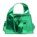 Sac bandoulière vert brillant métallisé avec petit porte-monnaie et détails dorés - Vert
