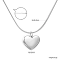 Collar con colgante de corazón de plata 18K y cadena de serpiente de 40 cm - Estilo Plateado (NE2G7301S)