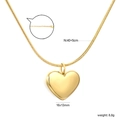 Colgante de corazón de oro pulido en collar de cadena de serpiente, 40+5 cm - Estilo Dorado (NE2G7301G)