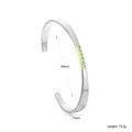 Dettaglio del bracciale argento con intarsio dorato, pietre blu e diametro interno di 60 mm - Stile Pietra Blu Argento (BR929001M)