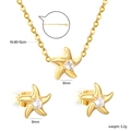 Set gioielli stella marina in acciaio inossidabile dorato con collana e orecchini a perno - Stile Stella Marina Oro (SE26870AG)