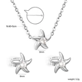 Set gioielli stella marina in argento S925 con orecchini e collana in zirconi - Stile Stella Marina Argento (SE26870AS)