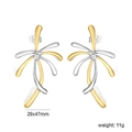Dettagli di orecchini geometrici placcati oro 18k con dimensioni 29x47mm e peso 11g - Stile Fontana Dinamica Bicolore Oro Argento (EA5D3401M)