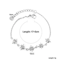 Detail of silver stainless steel star bracelet with zircon stones and dimension marks - Silver (BR29120AS)
