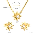 18k gold plated stainless steel floral necklace and earrings jewelry set with zircons - Gold Style (SE26880AG)