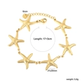 Bracelet chaîne étoile de mer dorée en acier inoxydable plaqué or 18K avec fermoir réglable - Doré