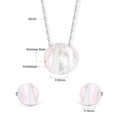 Dettaglio del set di gioielli in acciaio inossidabile anallergico con ciondoli a disco - Stile Conchiglia Rotonda Geometrica Argento (SE2490A1S)