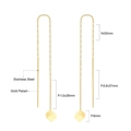Detailed specs of gold plated stainless steel tassel earrings with cube charms - Gold Geometric Cube Style (EA535001G)
